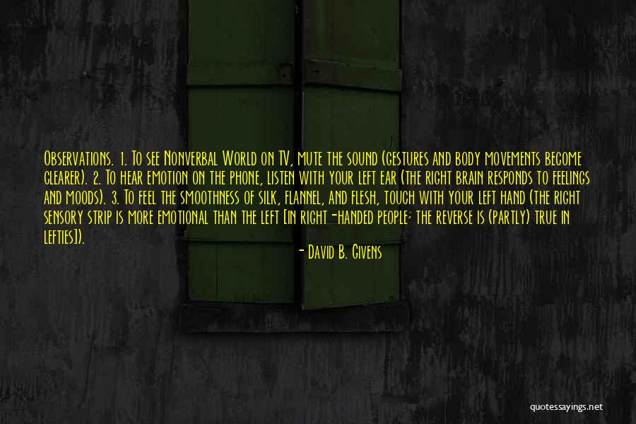 1 Body Quotes By David B. Givens 1 Body Quotes By David B. Givens