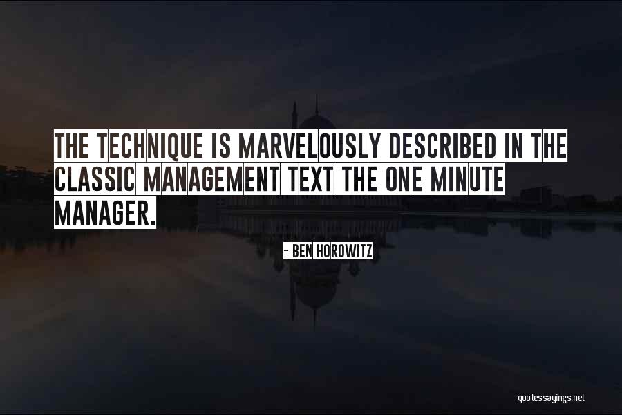 1 Minute Manager Quotes By Ben Horowitz