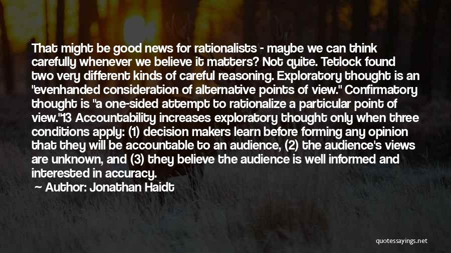 1 Sided Quotes By Jonathan Haidt