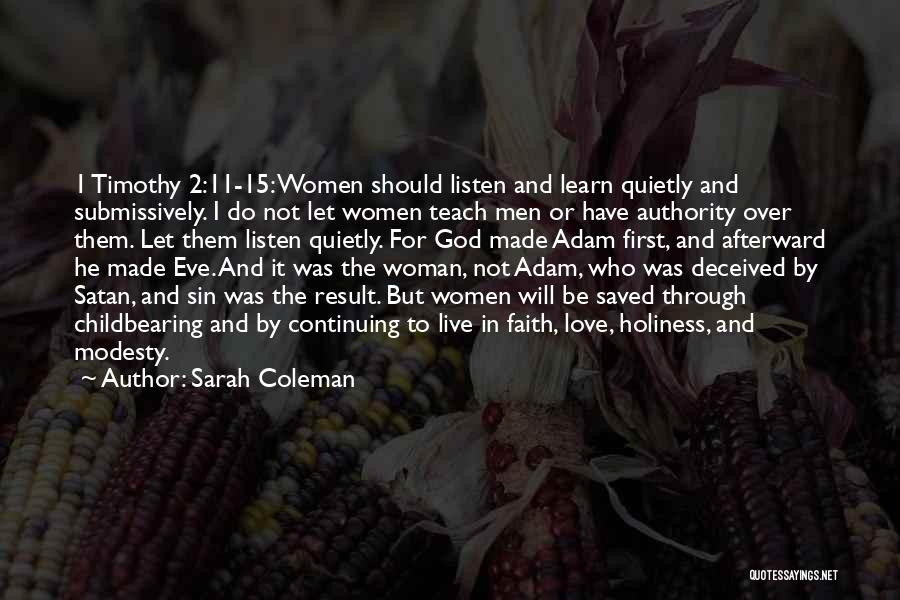 1 Timothy Quotes By Sarah Coleman