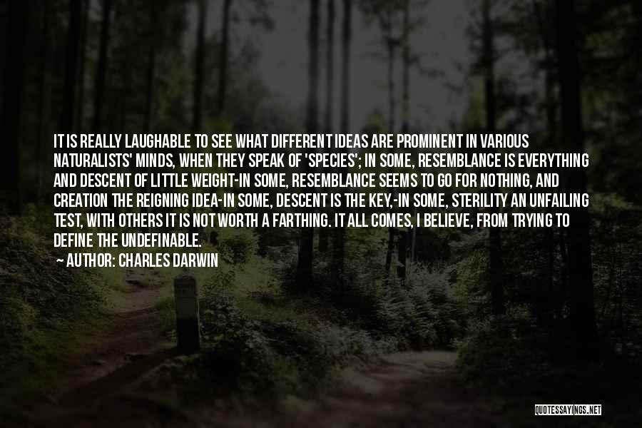 Charles Darwin Quotes: It Is Really Laughable To See What Different Ideas Are Prominent In Various Naturalists' Minds, When They Speak Of 'species';