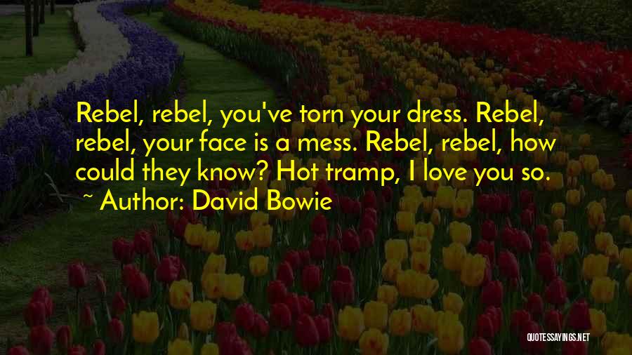 David Bowie Quotes: Rebel, Rebel, You've Torn Your Dress. Rebel, Rebel, Your Face Is A Mess. Rebel, Rebel, How Could They Know? Hot