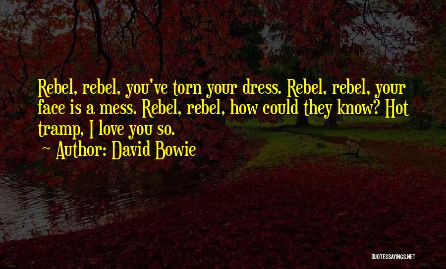 David Bowie Quotes: Rebel, Rebel, You've Torn Your Dress. Rebel, Rebel, Your Face Is A Mess. Rebel, Rebel, How Could They Know? Hot