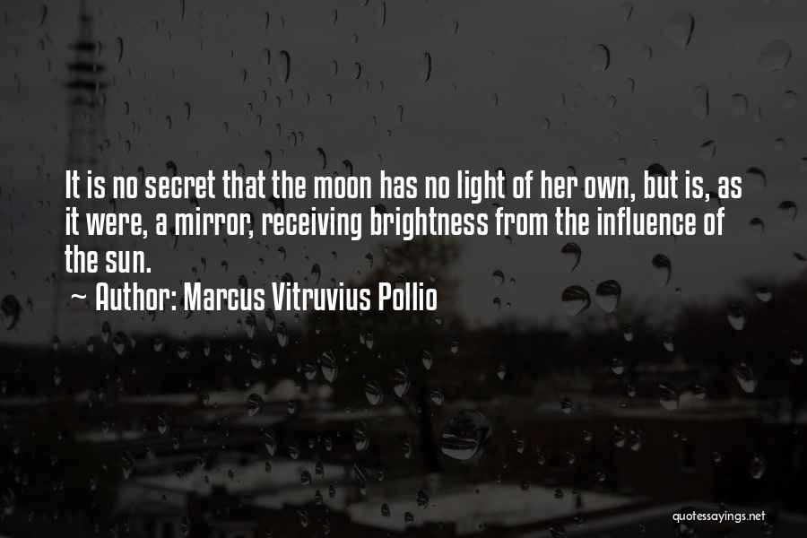 Marcus Vitruvius Pollio Quotes: It Is No Secret That The Moon Has No Light Of Her Own, But Is, As It Were, A Mirror,