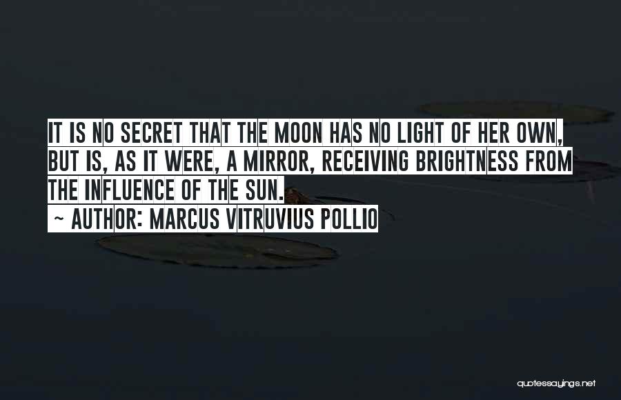 Marcus Vitruvius Pollio Quotes: It Is No Secret That The Moon Has No Light Of Her Own, But Is, As It Were, A Mirror,