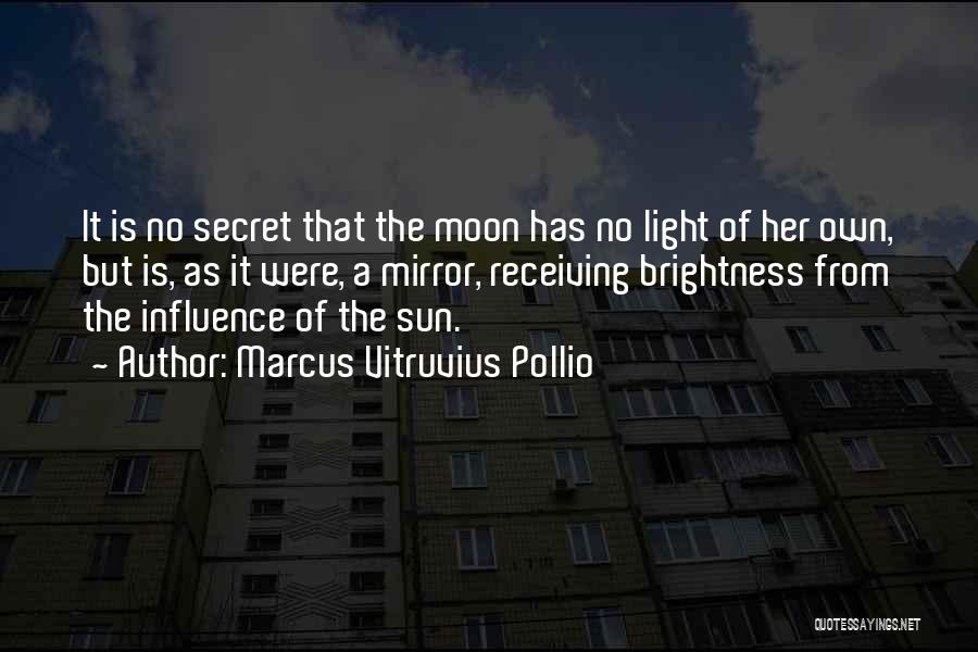 Marcus Vitruvius Pollio Quotes: It Is No Secret That The Moon Has No Light Of Her Own, But Is, As It Were, A Mirror,