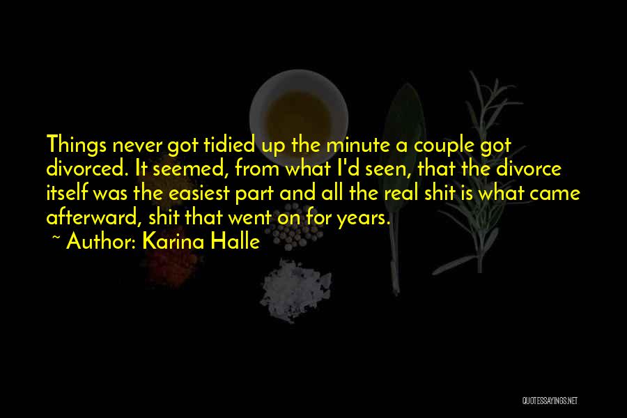 Karina Halle Quotes: Things Never Got Tidied Up The Minute A Couple Got Divorced. It Seemed, From What I'd Seen, That The Divorce