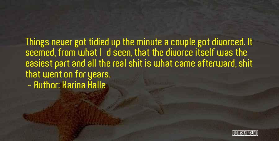 Karina Halle Quotes: Things Never Got Tidied Up The Minute A Couple Got Divorced. It Seemed, From What I'd Seen, That The Divorce