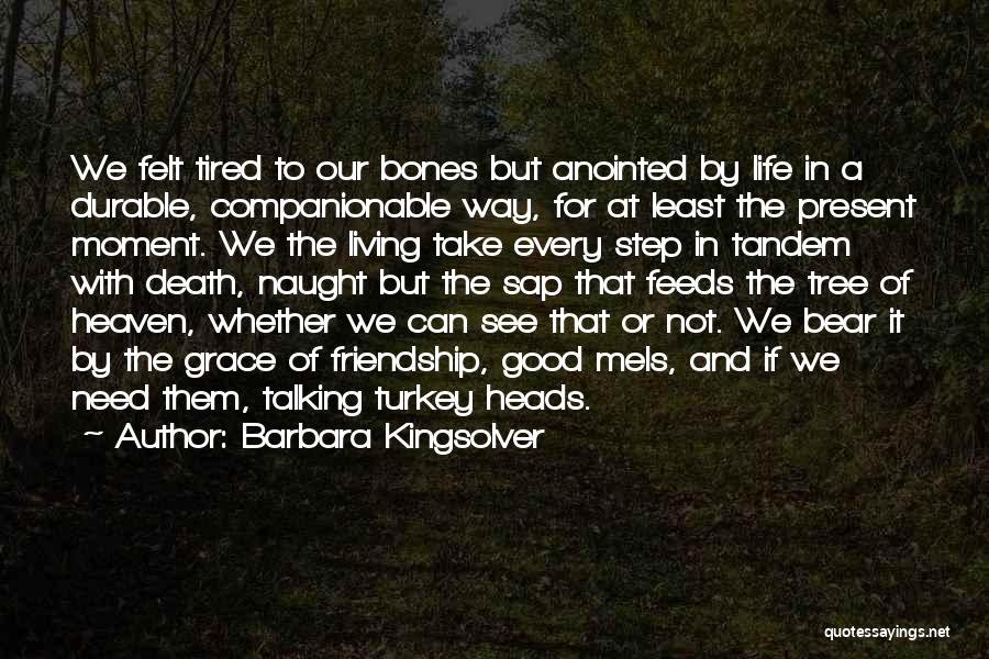 Barbara Kingsolver Quotes: We Felt Tired To Our Bones But Anointed By Life In A Durable, Companionable Way, For At Least The Present