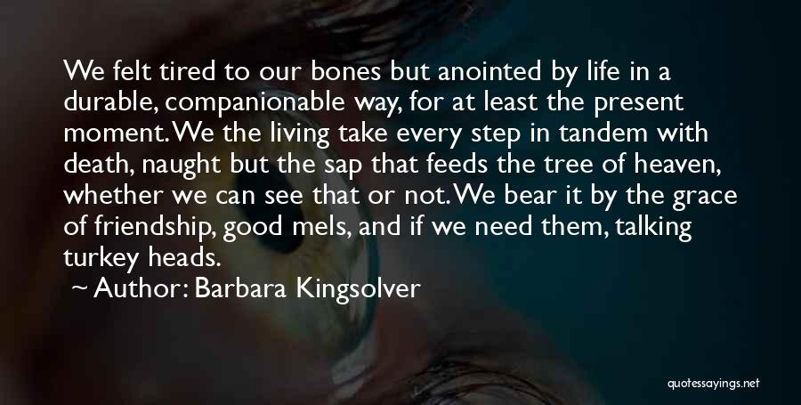 Barbara Kingsolver Quotes: We Felt Tired To Our Bones But Anointed By Life In A Durable, Companionable Way, For At Least The Present