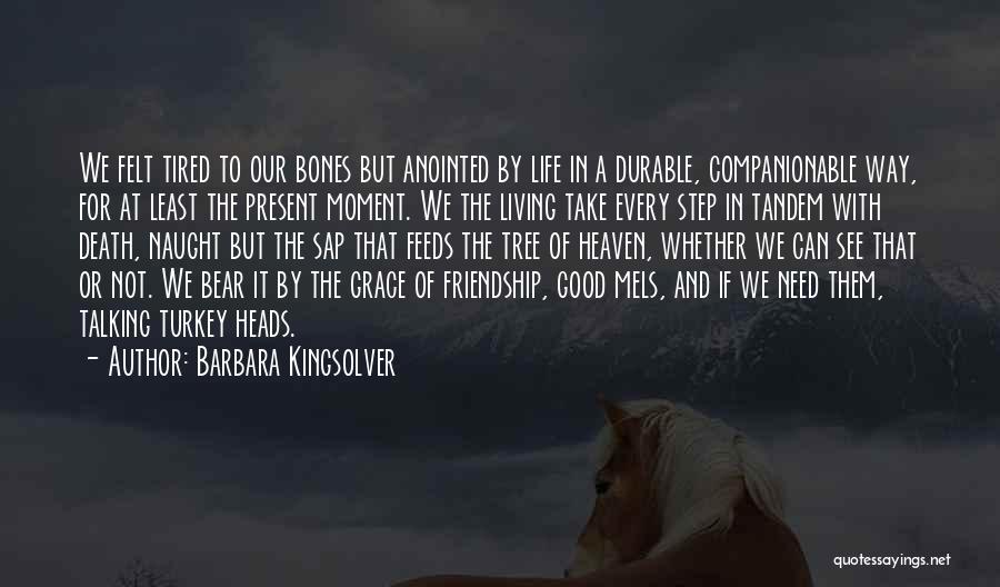 Barbara Kingsolver Quotes: We Felt Tired To Our Bones But Anointed By Life In A Durable, Companionable Way, For At Least The Present