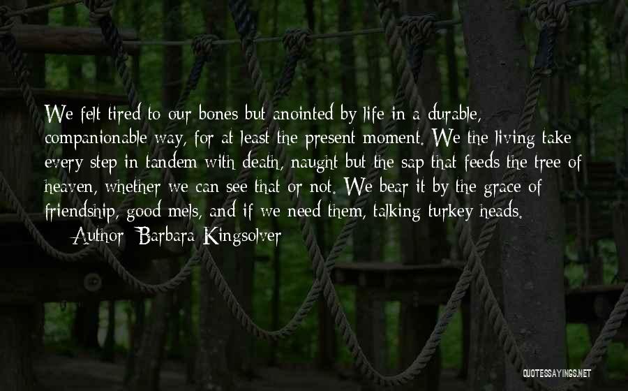 Barbara Kingsolver Quotes: We Felt Tired To Our Bones But Anointed By Life In A Durable, Companionable Way, For At Least The Present