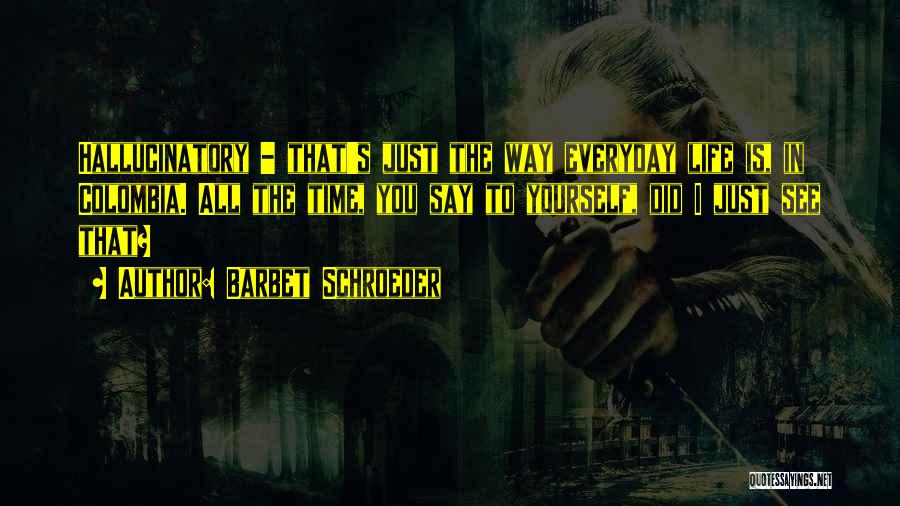 Barbet Schroeder Quotes: Hallucinatory - That's Just The Way Everyday Life Is, In Colombia. All The Time, You Say To Yourself, Did I