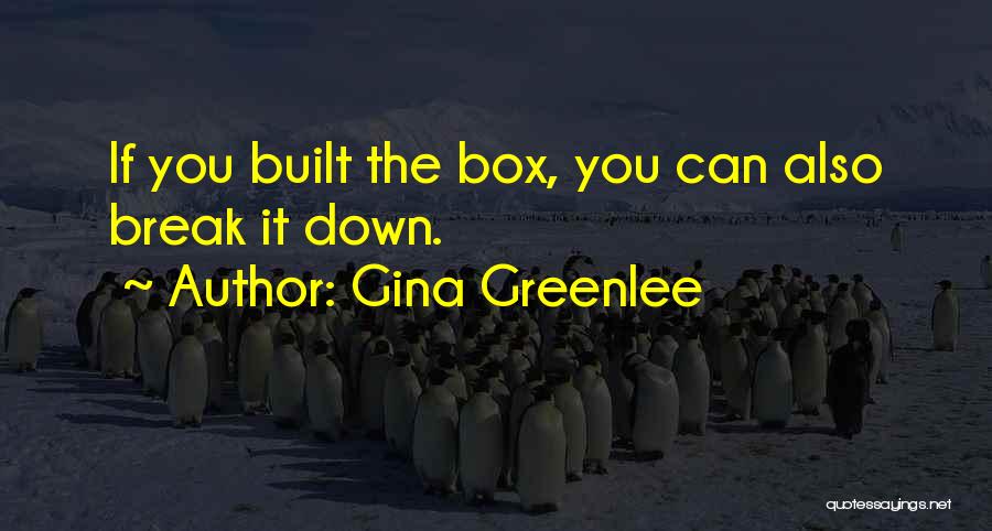 Gina Greenlee Quotes: If You Built The Box, You Can Also Break It Down.