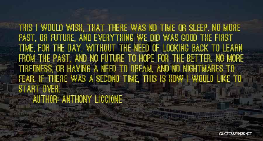 Anthony Liccione Quotes: This I Would Wish, That There Was No Time Or Sleep. No More Past, Or Future, And Everything We Did