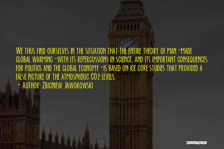 Zbigniew Jaworowski Quotes: We Thus Find Ourselves In The Situation That The Entire Theory Of Man-made Global Warming-with Its Repercussions In Science, And