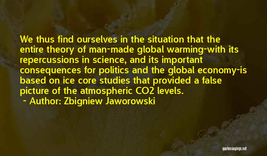 Zbigniew Jaworowski Quotes: We Thus Find Ourselves In The Situation That The Entire Theory Of Man-made Global Warming-with Its Repercussions In Science, And