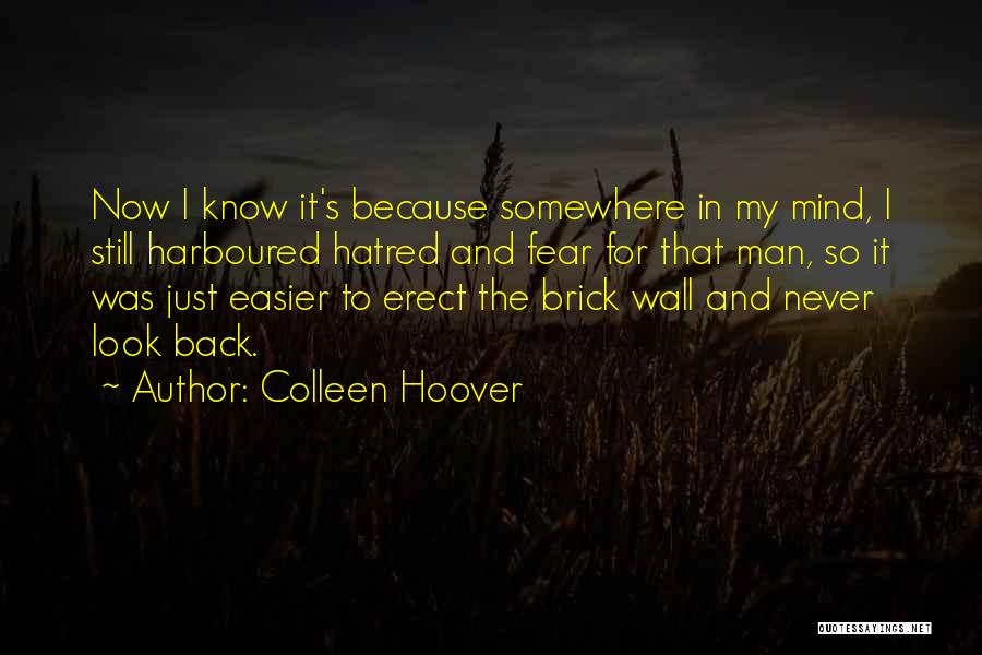 Colleen Hoover Quotes: Now I Know It's Because Somewhere In My Mind, I Still Harboured Hatred And Fear For That Man, So It