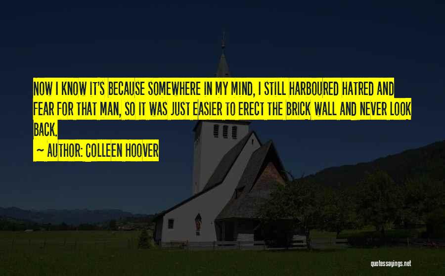 Colleen Hoover Quotes: Now I Know It's Because Somewhere In My Mind, I Still Harboured Hatred And Fear For That Man, So It