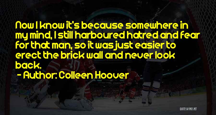 Colleen Hoover Quotes: Now I Know It's Because Somewhere In My Mind, I Still Harboured Hatred And Fear For That Man, So It