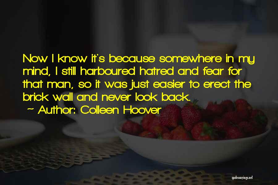 Colleen Hoover Quotes: Now I Know It's Because Somewhere In My Mind, I Still Harboured Hatred And Fear For That Man, So It