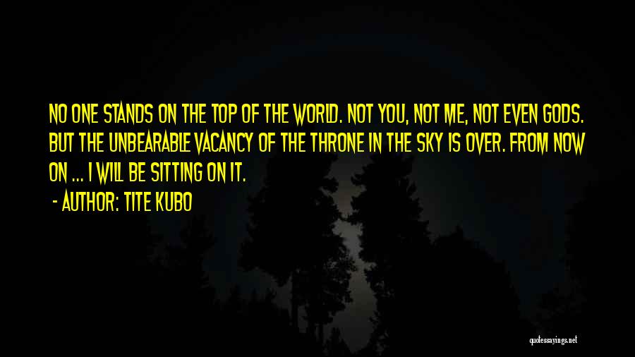 Tite Kubo Quotes: No One Stands On The Top Of The World. Not You, Not Me, Not Even Gods. But The Unbearable Vacancy