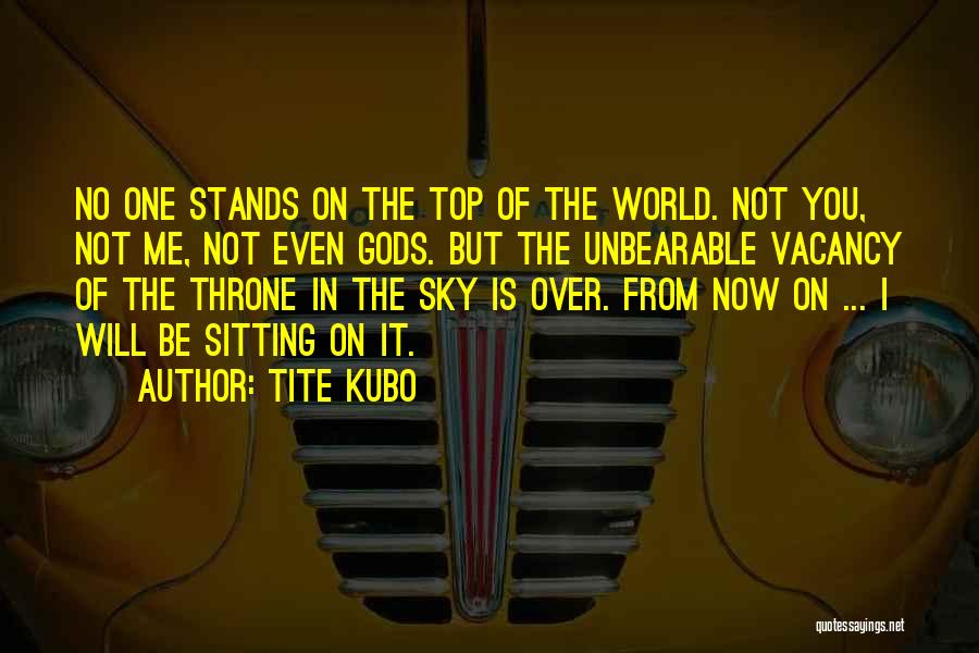 Tite Kubo Quotes: No One Stands On The Top Of The World. Not You, Not Me, Not Even Gods. But The Unbearable Vacancy