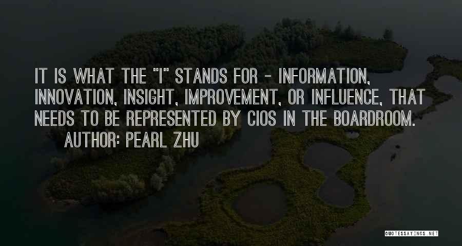 Pearl Zhu Quotes: It Is What The I Stands For - Information, Innovation, Insight, Improvement, Or Influence, That Needs To Be Represented By