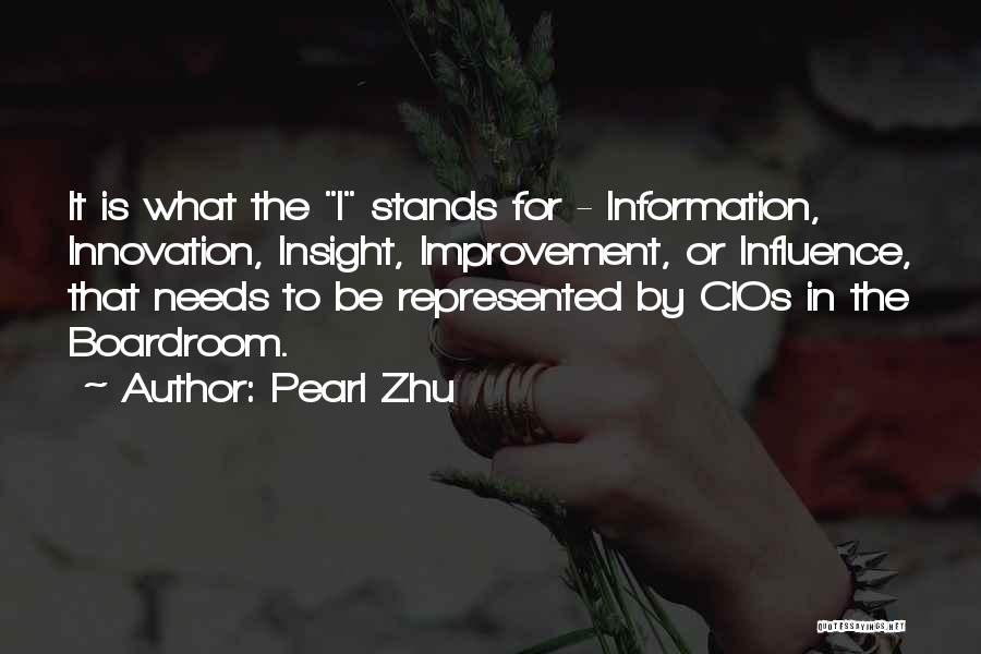 Pearl Zhu Quotes: It Is What The I Stands For - Information, Innovation, Insight, Improvement, Or Influence, That Needs To Be Represented By