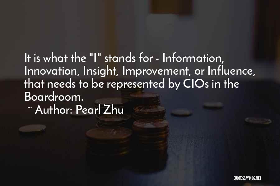 Pearl Zhu Quotes: It Is What The I Stands For - Information, Innovation, Insight, Improvement, Or Influence, That Needs To Be Represented By