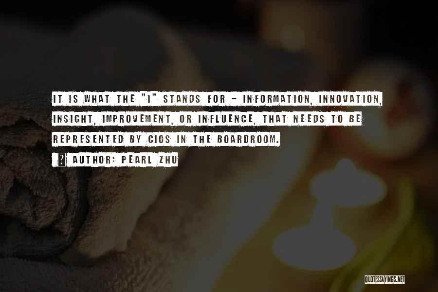 Pearl Zhu Quotes: It Is What The I Stands For - Information, Innovation, Insight, Improvement, Or Influence, That Needs To Be Represented By