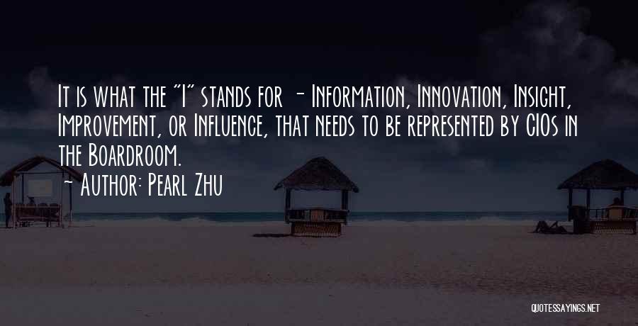 Pearl Zhu Quotes: It Is What The I Stands For - Information, Innovation, Insight, Improvement, Or Influence, That Needs To Be Represented By