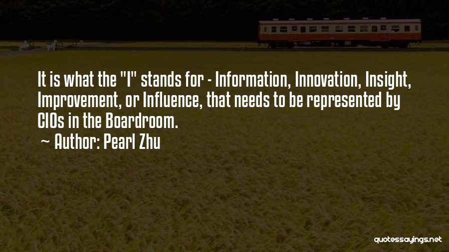 Pearl Zhu Quotes: It Is What The I Stands For - Information, Innovation, Insight, Improvement, Or Influence, That Needs To Be Represented By