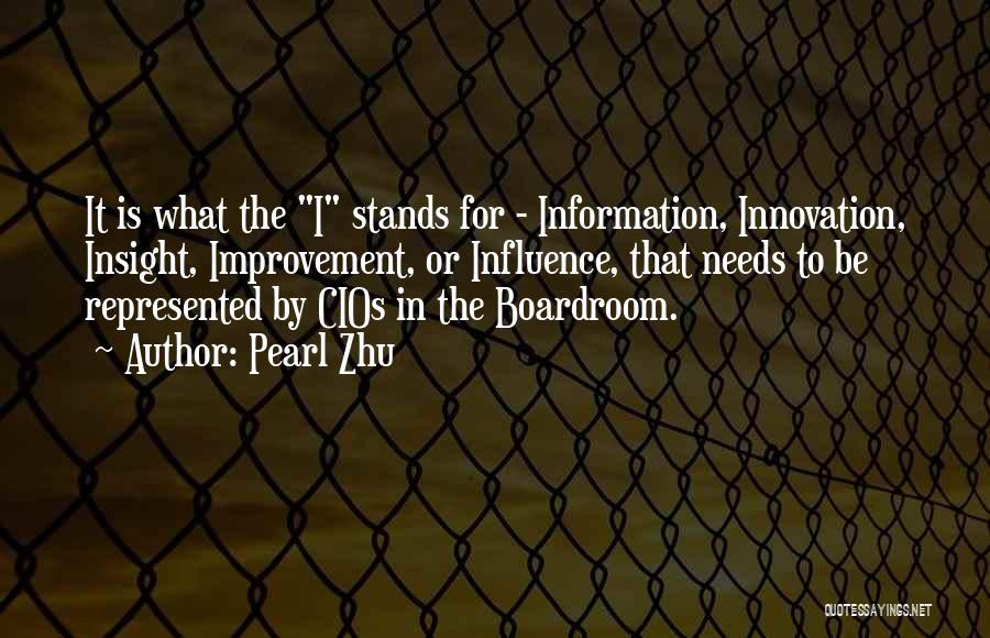 Pearl Zhu Quotes: It Is What The I Stands For - Information, Innovation, Insight, Improvement, Or Influence, That Needs To Be Represented By