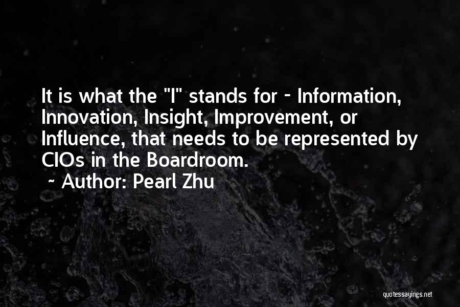 Pearl Zhu Quotes: It Is What The I Stands For - Information, Innovation, Insight, Improvement, Or Influence, That Needs To Be Represented By