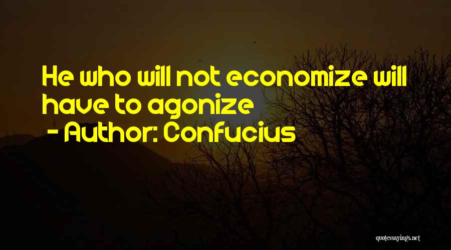 Confucius Quotes: He Who Will Not Economize Will Have To Agonize