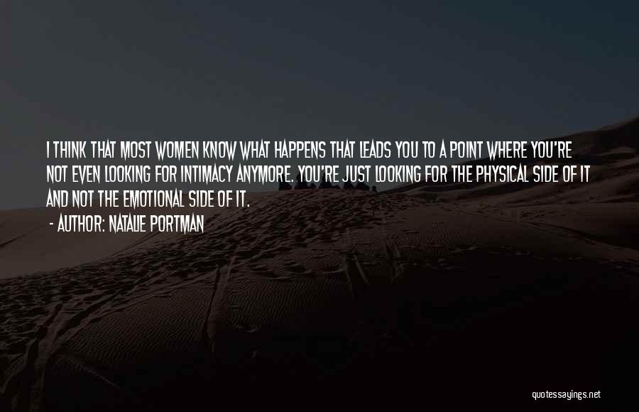 Natalie Portman Quotes: I Think That Most Women Know What Happens That Leads You To A Point Where You're Not Even Looking For