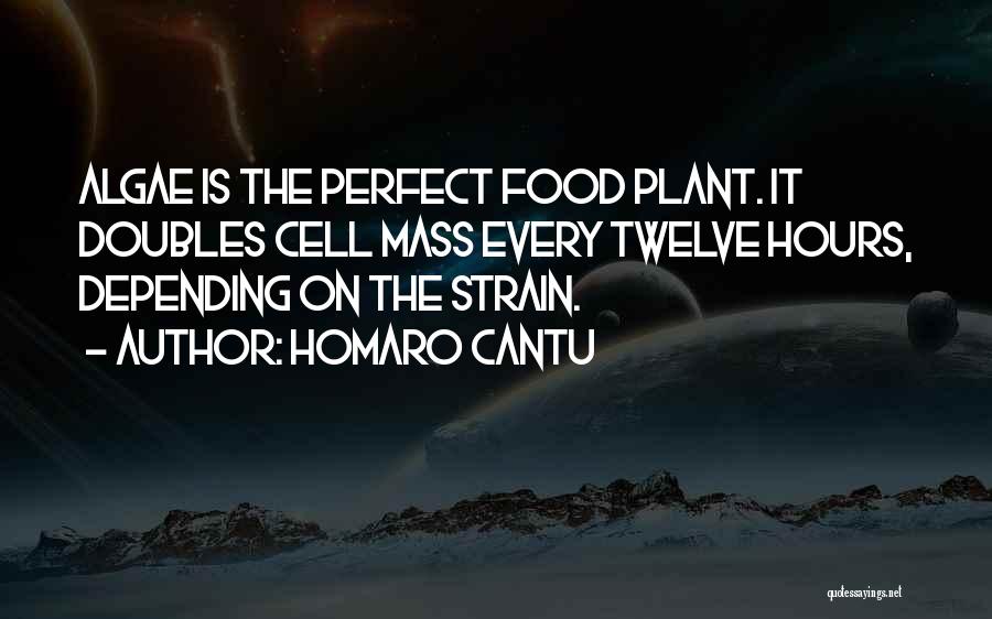 Homaro Cantu Quotes: Algae Is The Perfect Food Plant. It Doubles Cell Mass Every Twelve Hours, Depending On The Strain.