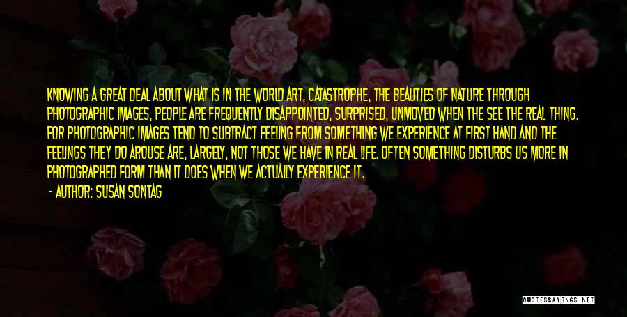 Susan Sontag Quotes: Knowing A Great Deal About What Is In The World Art, Catastrophe, The Beauties Of Nature Through Photographic Images, People