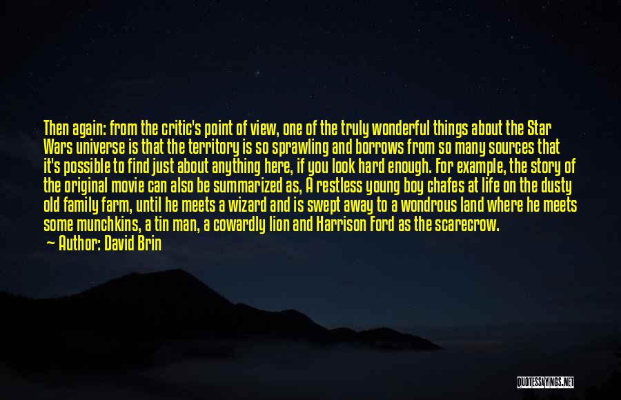 David Brin Quotes: Then Again: From The Critic's Point Of View, One Of The Truly Wonderful Things About The Star Wars Universe Is