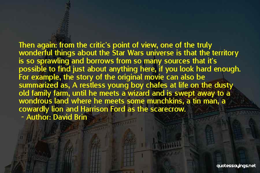 David Brin Quotes: Then Again: From The Critic's Point Of View, One Of The Truly Wonderful Things About The Star Wars Universe Is