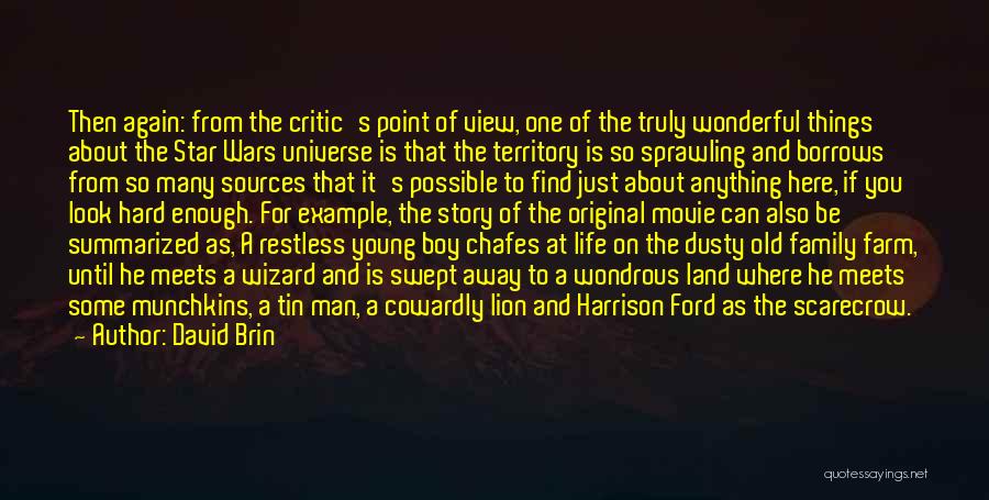 David Brin Quotes: Then Again: From The Critic's Point Of View, One Of The Truly Wonderful Things About The Star Wars Universe Is