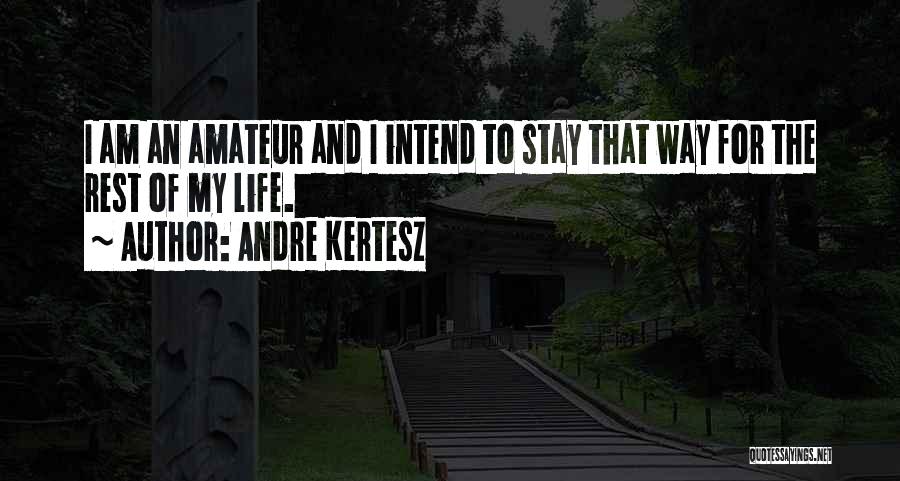 Andre Kertesz Quotes: I Am An Amateur And I Intend To Stay That Way For The Rest Of My Life.
