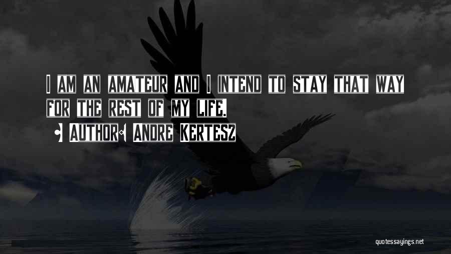 Andre Kertesz Quotes: I Am An Amateur And I Intend To Stay That Way For The Rest Of My Life.