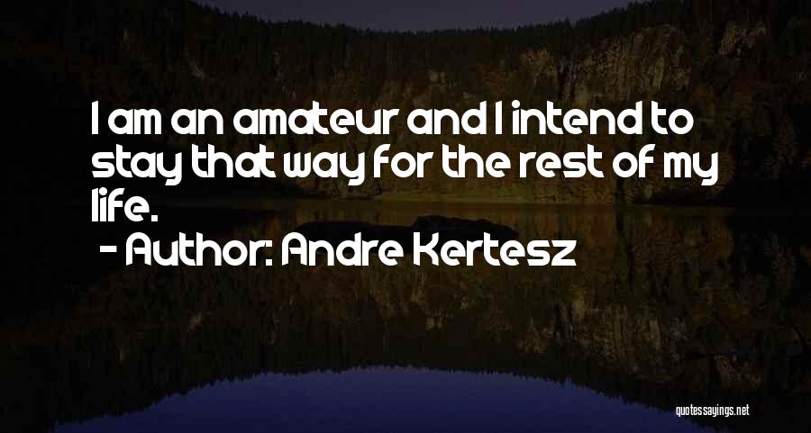 Andre Kertesz Quotes: I Am An Amateur And I Intend To Stay That Way For The Rest Of My Life.