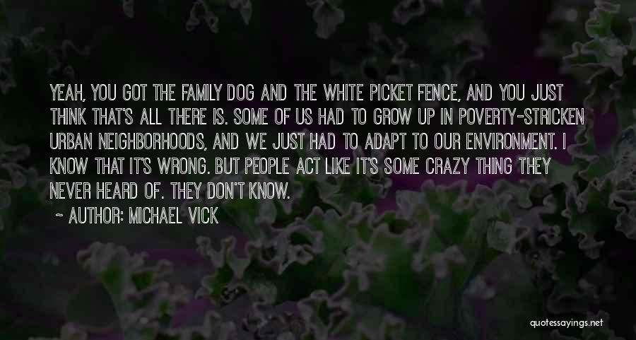 Michael Vick Quotes: Yeah, You Got The Family Dog And The White Picket Fence, And You Just Think That's All There Is. Some