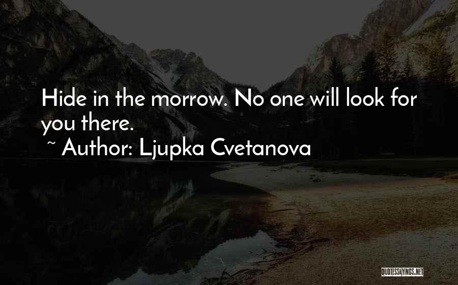 Ljupka Cvetanova Quotes: Hide In The Morrow. No One Will Look For You There.