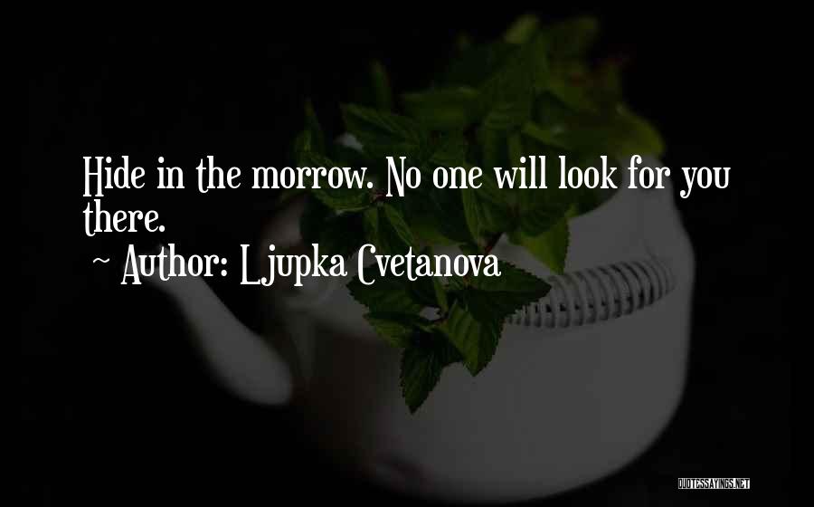Ljupka Cvetanova Quotes: Hide In The Morrow. No One Will Look For You There.