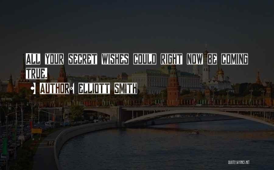 Elliott Smith Quotes: All Your Secret Wishes Could Right Now Be Coming True.