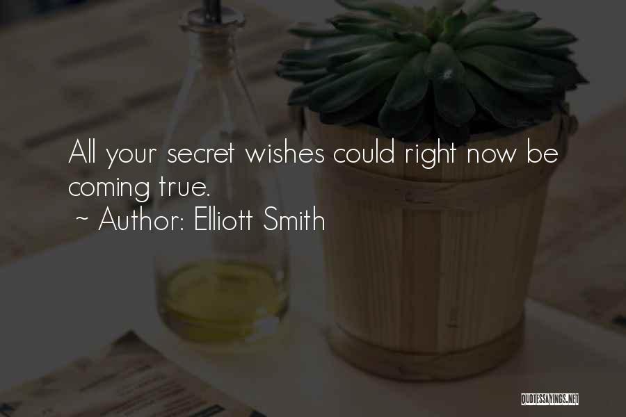 Elliott Smith Quotes: All Your Secret Wishes Could Right Now Be Coming True.